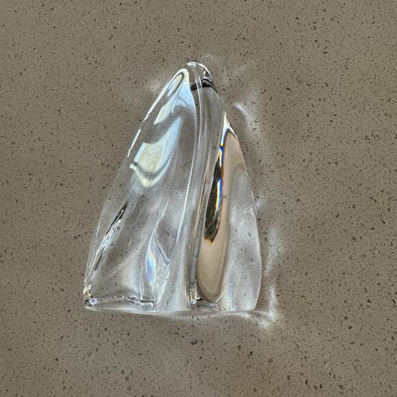 Daum France Freeform Crystal Art Glass Signed MCM Modernist Paperweight 5x3 In - Picture 4 of 8